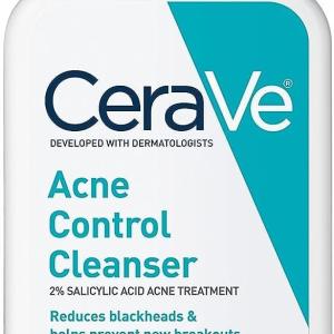 CeraVe Nettoyant pour le visage Traitement de l'acné Nettoyant à l'acide salicylique avec argile purifiante pour éliminer les points noirs de la peau grasse et contrôler les pores obstrués 8 onces, multi, 8 fl oz