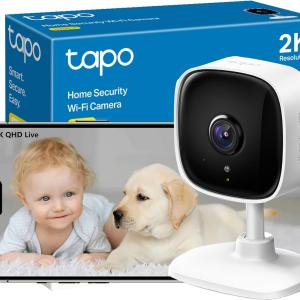 TP-Link Tapo Mini caméra de sécurité intelligente, vidéosurveillance intérieure, aucun hub requis, haute définition 3 MP (2304 × 1296)