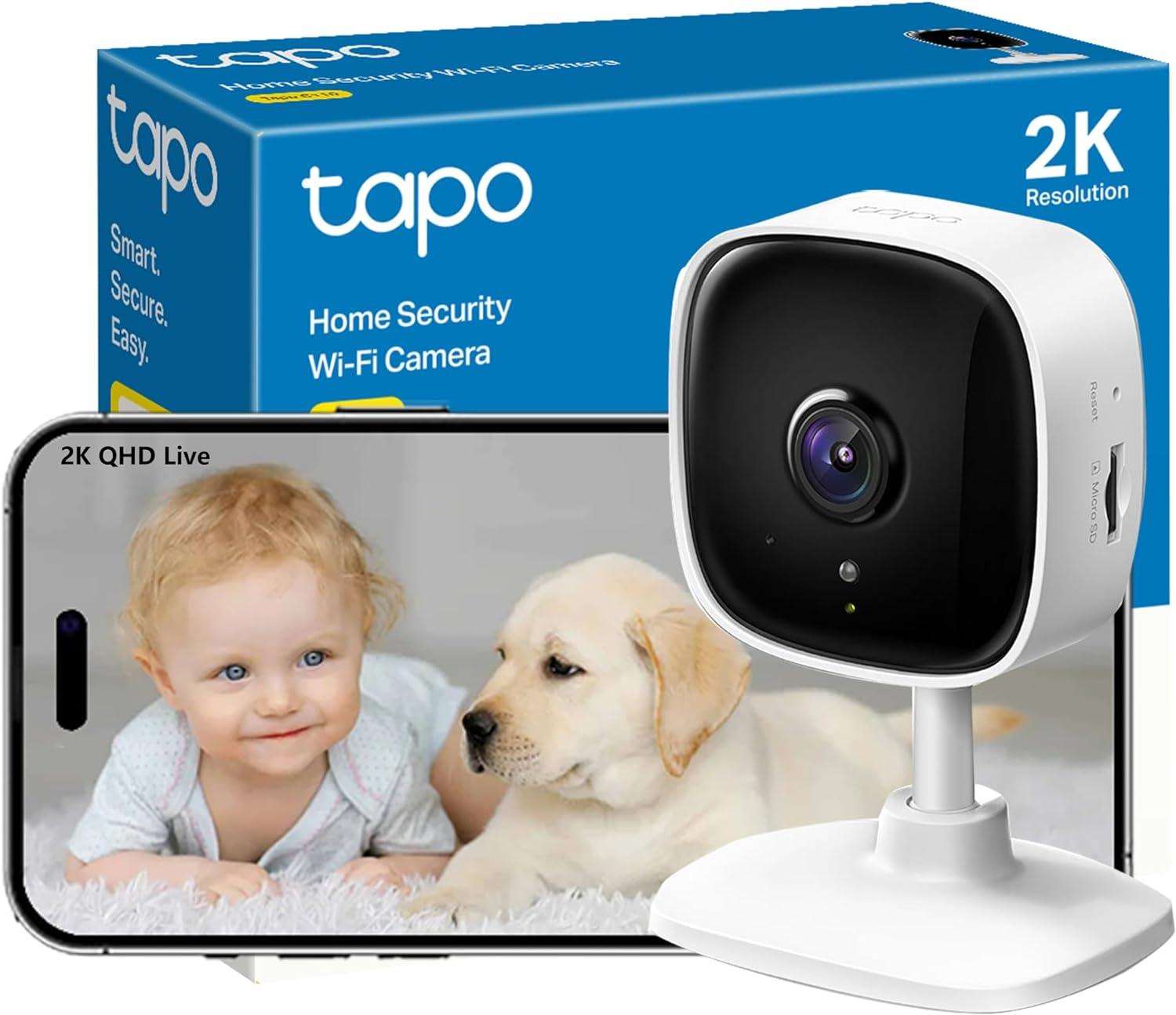 TP-Link Tapo Mini caméra de sécurité intelligente, vidéosurveillance intérieure, aucun hub requis, haute définition 3 MP (2304 × 1296)