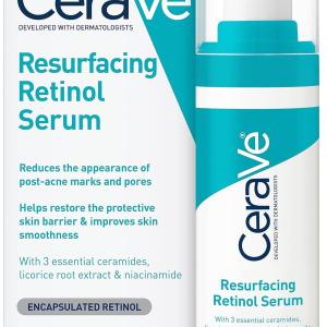 Sérum au rétinol CeraVe pour les marques post-acnéiques et la texture de la peau | Sérum visage affinant, resurfaçant et éclaircissant avec rétinol et niacinamide | Sans parfum, sans parabène et non comédogène