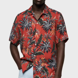 L'homme à la mangue Chemise coupe standard à imprimé hawaïen