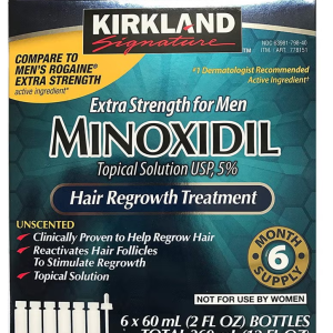 Kirkland-Signature Pack De 6 Flacons Minoxidil 5% Extra Fort Repousse Cheveux 60 ml