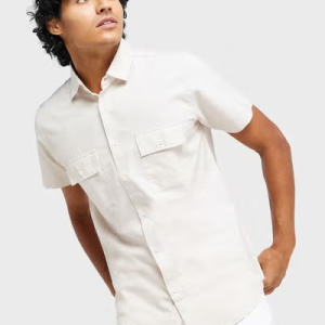 Chemise décontractée classique en pur coton opaque pour homme Soixante-quinze