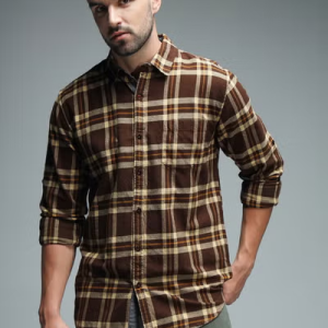 Chemise décontractée en pur coton à carreaux tartan standard HAUTE ÉTOILE