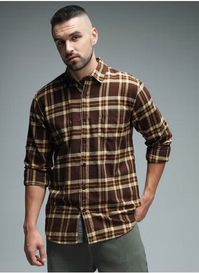 Chemise décontractée en pur coton à carreaux tartan standard HAUTE ÉTOILE