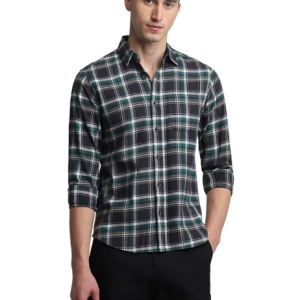 Chemise décontractée classique en pur coton à carreaux tartan coupe slim Dennis Lingo