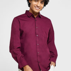 Chemise décontractée bordeaux pour homme Soixante-quinze