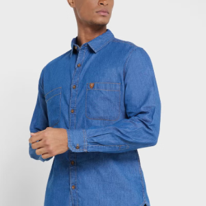 Chemise décontractée opaque bleue pour homme Thomas Scott Smart Slim Fit Thomas Scott