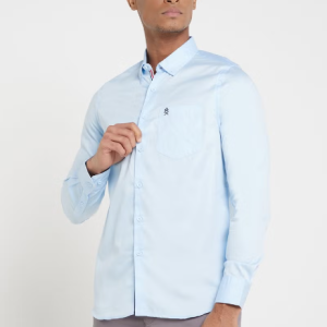 Chemise décontractée en coton bleu coupe standard pour homme Thomas Scott Thomas Scott