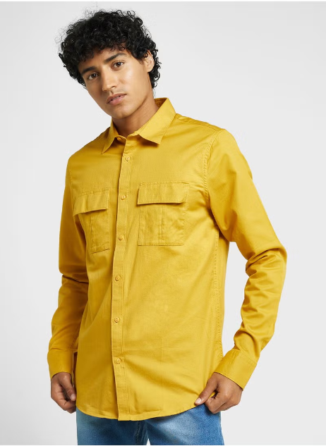 Chemise décontractée classique en sergé de coton Thomas Scott, coupe slim opaque Thomas Scott