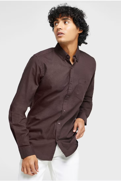 Chemise décontractée à poche unique en pur coton Soixante-quinze